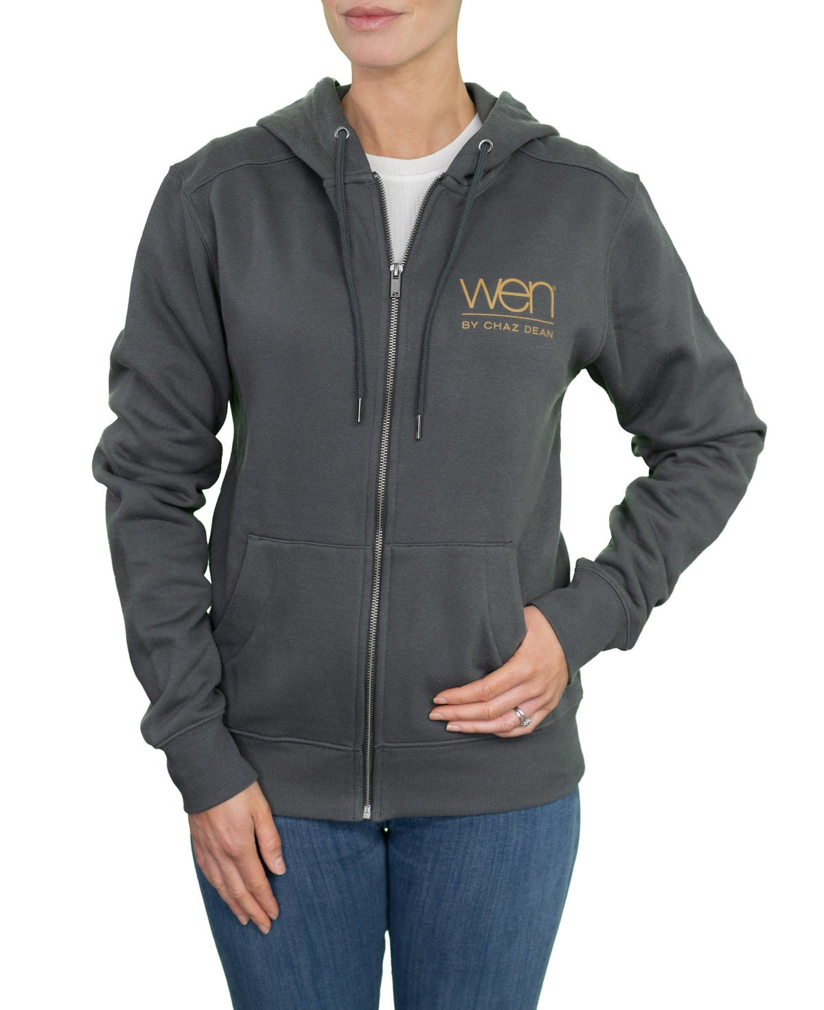 Charcoal Unisex Cozy Fleece Full - Zip Hoodie - WEN®