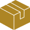Gold icon in the shape of a box.