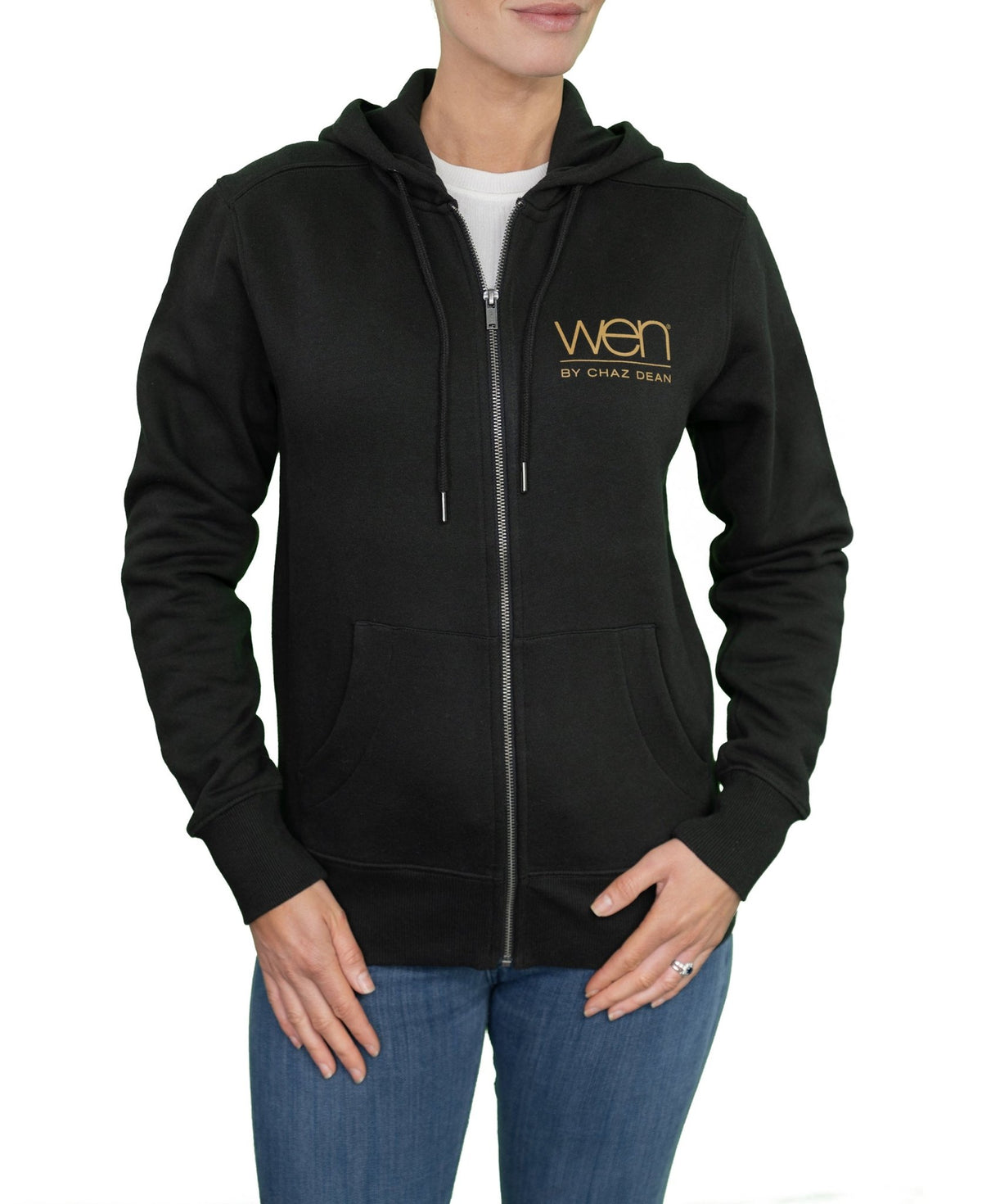 Jet Black Unisex Cozy Fleece Full - Zip Hoodie - WEN®