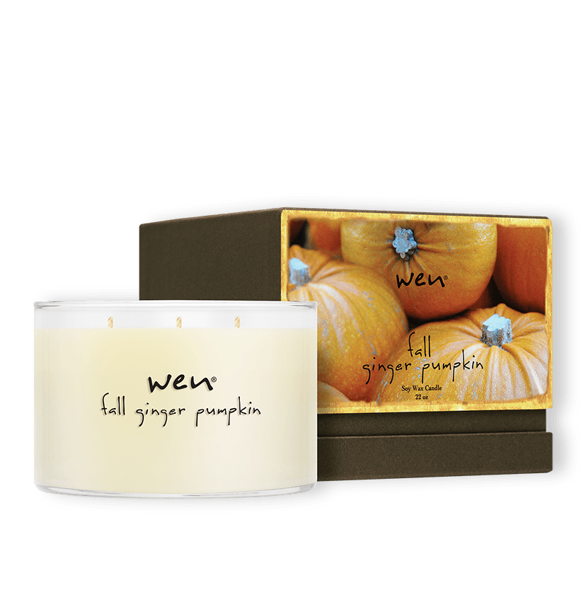 Fall Ginger Pumpkin Deluxe 3-Wick Candle - WEN Hair &amp; Skin Care by Chaz Dean
